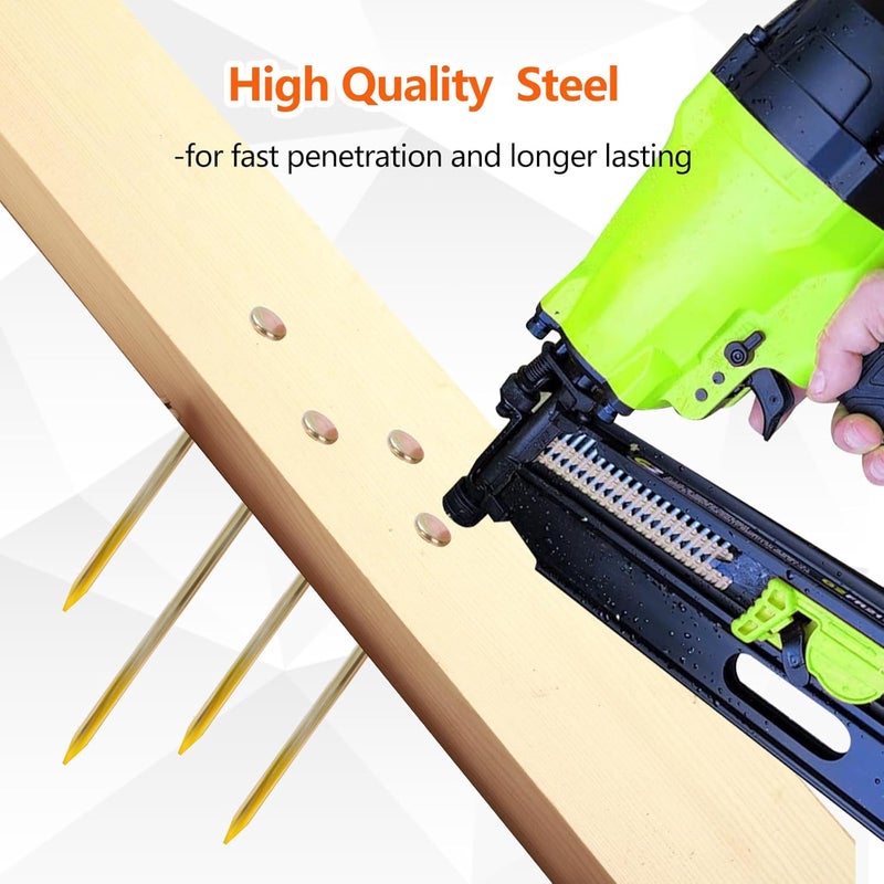 SITLDY Framing Nails 21 Degree 3 SIZES (3-1/2"+3.0"+ 2-3/8", 150 per Size) Full Round Head EG Smooth Shank, 450 Count Assorted Size, for Pneumatic, Electric 20 to 22 Degree Framing Nailer - Image 4
